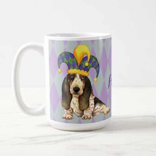 Mardi Gras Basset Hound Coffee Mug