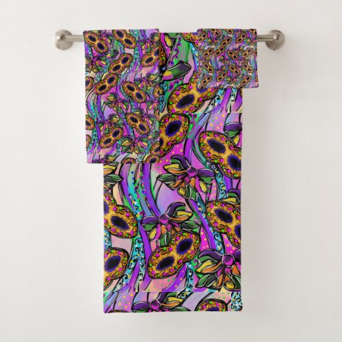 MARDI GRAS BATH TOWEL SET