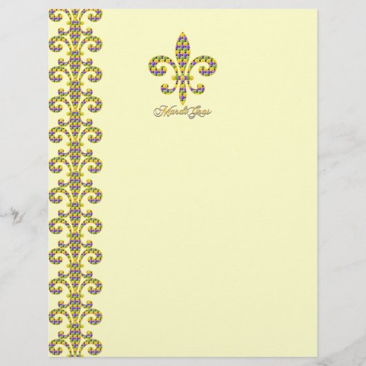 Mardi Gras bead Fleur de lis (Front)