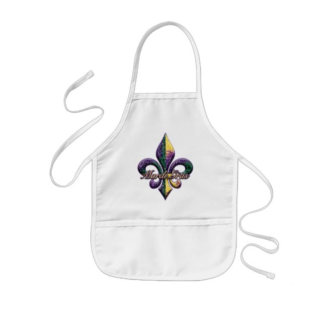 Mardi Gras bead Fleur de lis 2 Kids' Apron (Front)