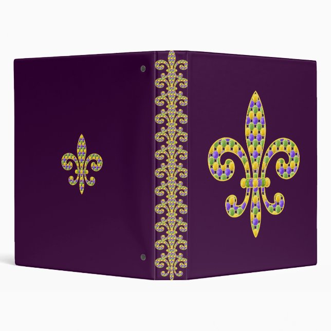 Mardi Gras bead Fleur de lis Binder (Background)