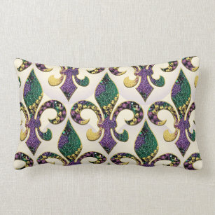 Mardi Gras Pillows Purple Gold Colors 