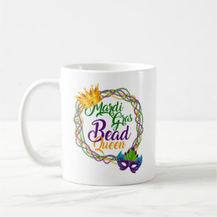 Mardi Gras Bead Queen Fat Tuesday Carnival Coffee Mug