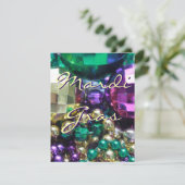 Mardi Gras Bead Throws Personalized Invites (Standing Front)
