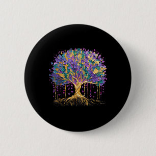 Mardi Gras Bead Tree Carnival New Orleans 2025 Button
