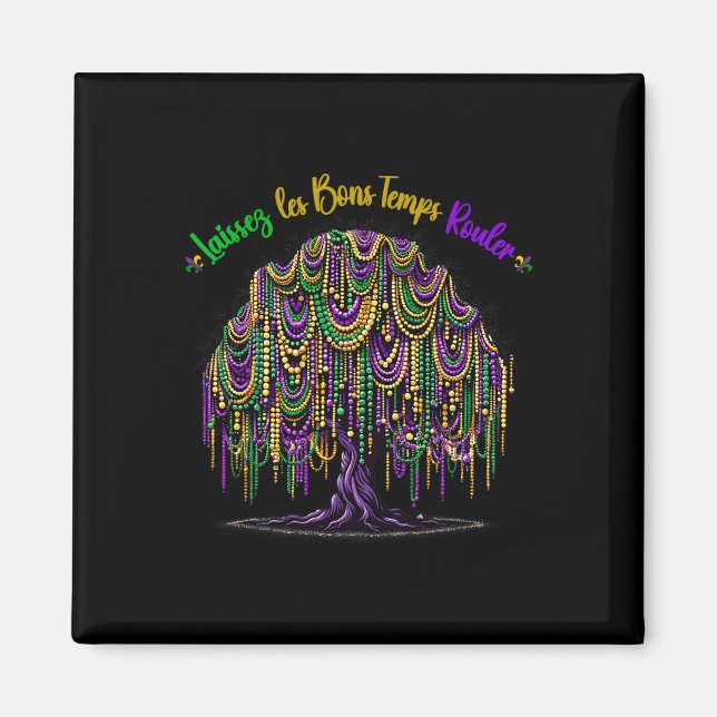 Mardi Gras Bead Tree Carnival New Orleans 2025 For Magnet (Front)
