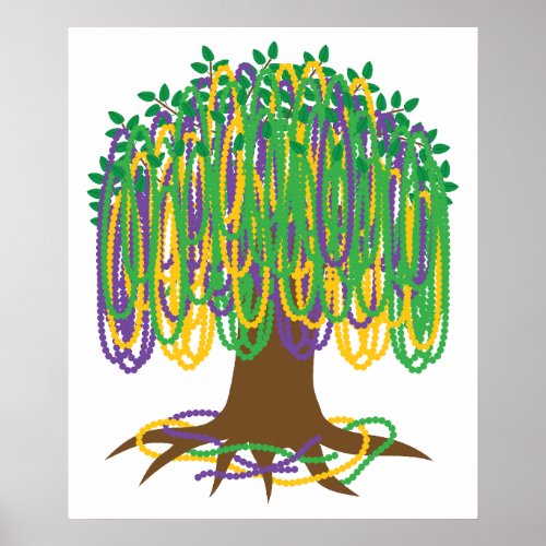 Mardi Gras Bead_Tree Carnival Poster