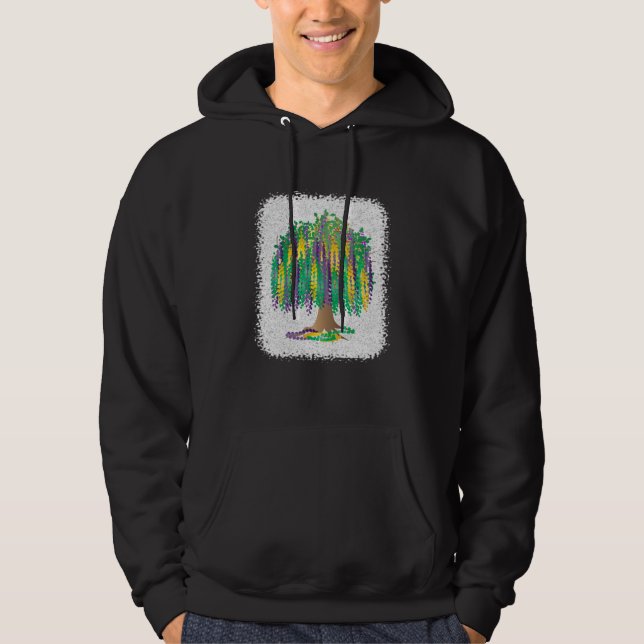 Mardi Gras Bead Tree Hoodie (Front)