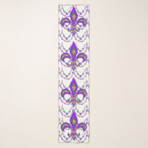 Mardi Gras beads and Fleur de Lis Scarf