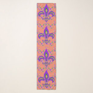 Mardi Gras beads and Fleur de Lis Scarf