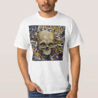 Mardi Gras Beads and Skull T-Shirt