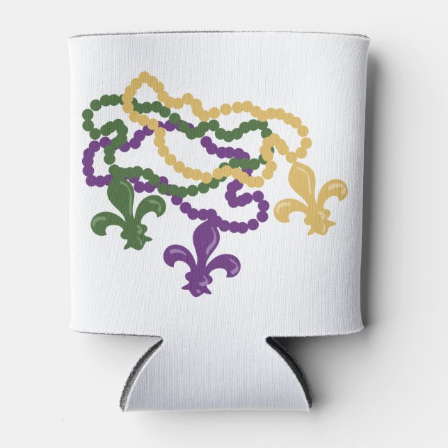 Mardi Gras Beads Can Cooler (Front)