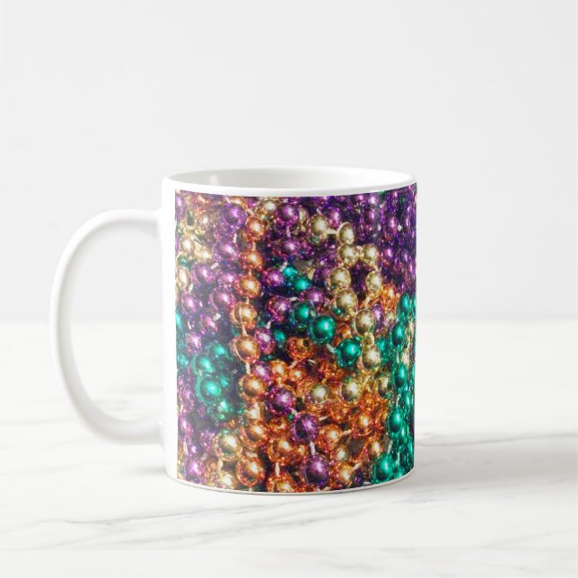 Mardi Gras Beads Coffee Mug (Left)