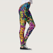 Mardi Gras Masks and Beads Party Leggings