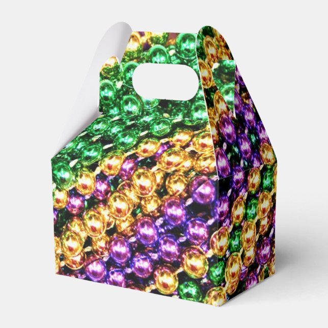 Mardi Gras Beads Favor Boxes (Front Side)