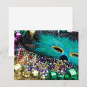 Mardi Gras Beads & Green Feather Mask (Front/Back)