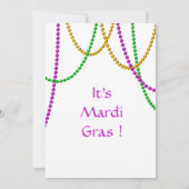 Mardi Gras Beads Invitation (white) (Back)