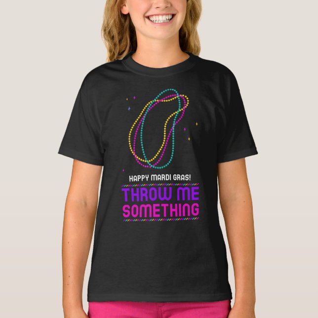 Mardi Gras Beads Kids Shirt (Front)