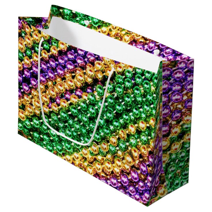 Mardi Gras Beads Large Gift Bag | Zazzle