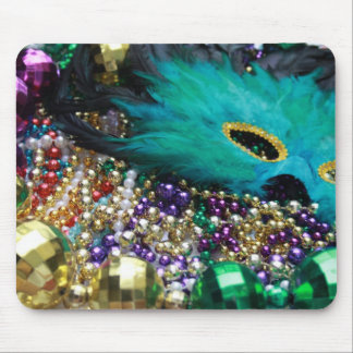 Mardi Gras Beads & Mask Mousepad