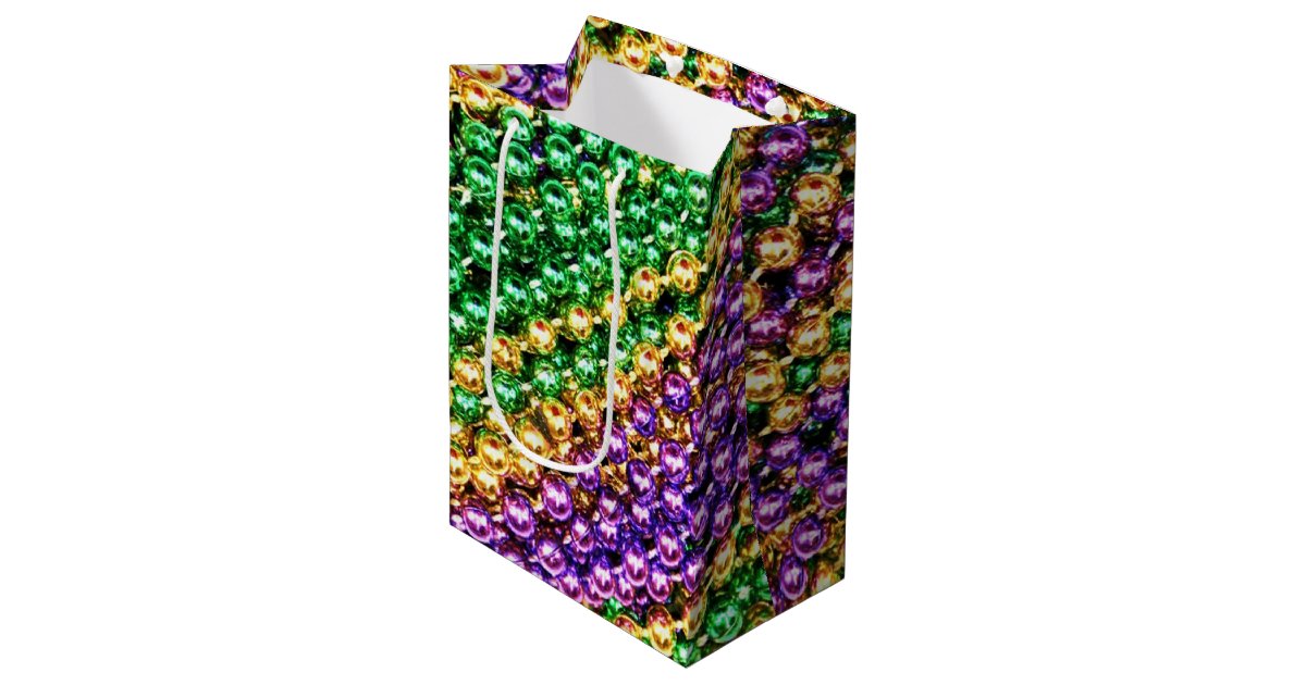 Mardi Gras Beads Medium Gift Bag | Zazzle