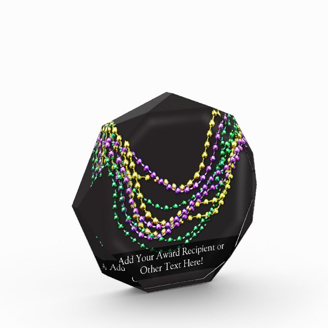 Mardi Gras Beads Necklaces Acrylic Award (Left)
