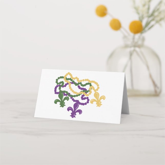 Mardi Gras Beads Place Card (Front)