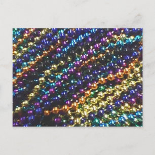 mardi gras beads postcard