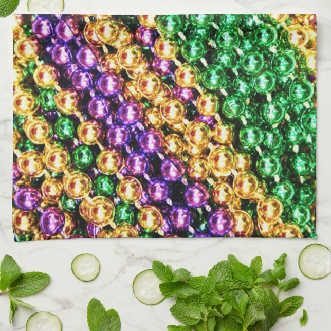 Mardi Gras Beads Towel (Folded)