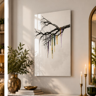 Mardi Gras Beads Tree Acrylic Wall Art 24x36