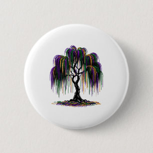 Mardi Gras Beads Tree Fun Festive Nola New Orleans Button
