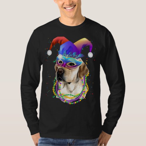 Mardi Gras Beagle In A Mask And Beads Dog  Funny T_Shirt