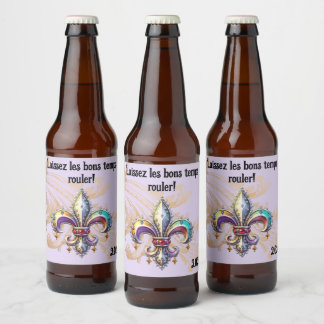 Mardi Gras Beer Bottle Label
