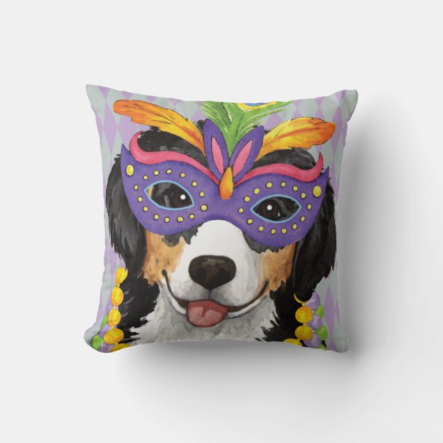 Mardi Gras Berner Throw Pillow (Front)
