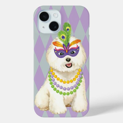 Mardi Gras Bichon Frise iPhone 15 Case