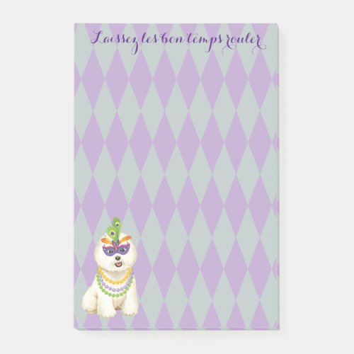 Mardi Gras Bichon Frise Post_it Notes