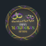 Mardi Gras Birthday Paper Plates<br><div class="desc">Perfect Item to Compliment any Mardi Gras Bridal Shower!</div>