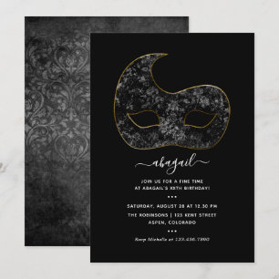 Mardi Gras  Birthday Party Invitation