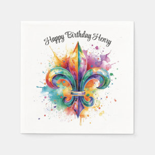Mardi Gras Birthday Party Napkins
