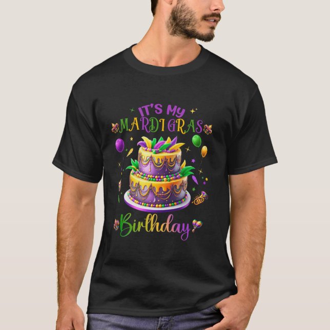 Mardi Gras Birthday Party NOLA Carnival Themed Out T-Shirt (Front)