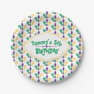 Mardi Gras Birthday Party Paper Plates