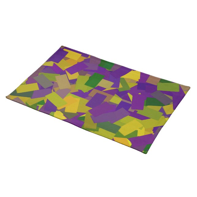 Mardi Gras Blocks Cloth Placemat (On Table)