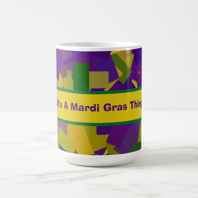 Mardi Gras Blocks Coffee Mug (Center)