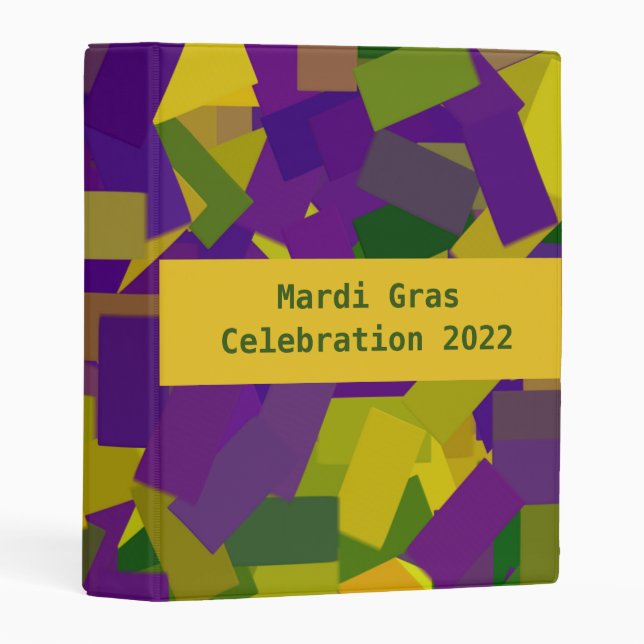 Mardi Gras Blocks Mini Binder (Front/Spine)