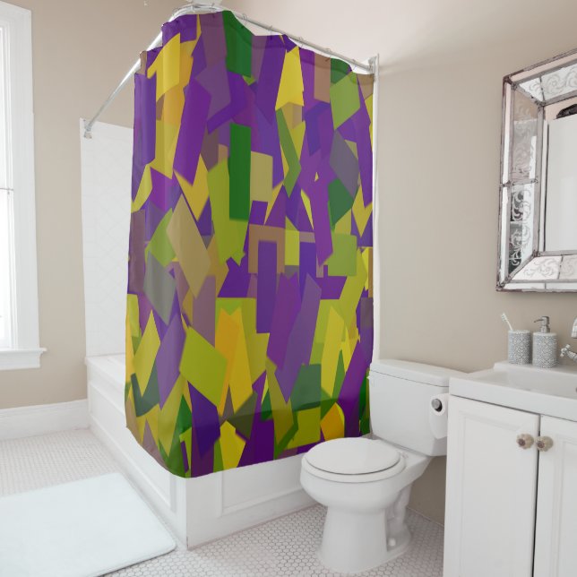 Mardi Gras Blocks Shower Curtain (In Situ)
