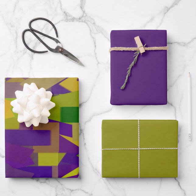 Mardi Gras Blocks Wrapping Paper Sheets (Front)