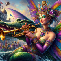 Mardi Gras Blond and Claude the Alligator