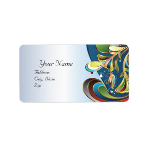 Mardi Gras Blue Wedding Avery Label