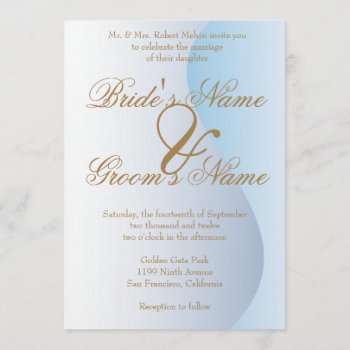 Mardi Gras Blue Wedding Invitation by Wedding_Trends at Zazzle