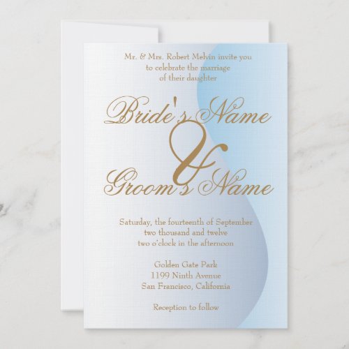 Mardi Gras Blue Wedding Invitation